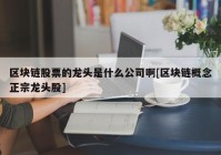 区块链股票的龙头是什么公司啊[区块链概念正宗龙头股]