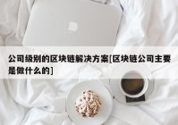 公司级别的区块链解决方案[区块链公司主要是做什么的]